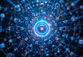 Poster - Abstract Concept of Quantum Physics with Light Particles and Energy