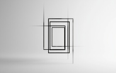 Poster - Abstract Black Square Frame With Motion Blur on White Background