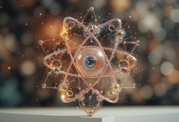 Poster - Abstract Representation of Eye in Atom Structure Surrounded by Light