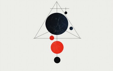 Poster - Abstract Geometric Design With Red And Black Circles