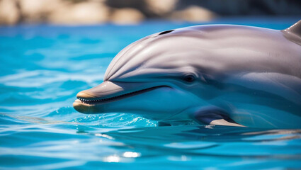 dolphin in blue water