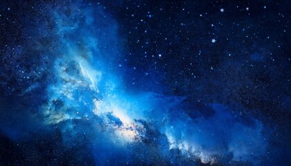 Wall Mural - fantasy blue nebula galaxy night space corner backdrop