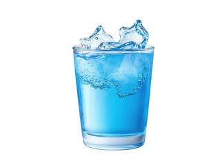 Wall Mural - refreshing glass of icy blue liquid, a cool summer drink