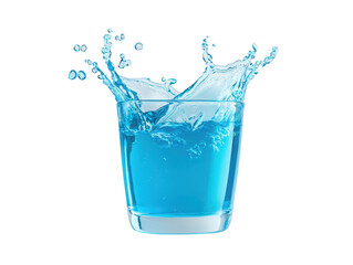 Wall Mural - invigorating splash of crystalclear water in a glass, refreshing visual delight