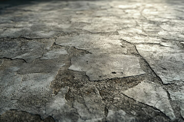 Poster - Cracked and weathered concrete surface, showing age and decay.