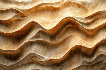 Poster - Abstract wood texture with flowing, wave-like patterns, creating a dynamic and elegant design.