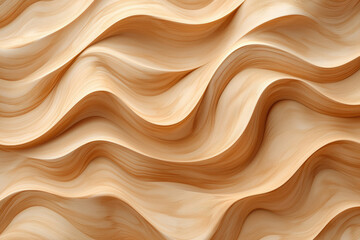 Poster - Abstract wooden texture with flowing, wavy lines and light beige color.