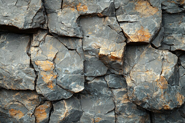 Poster - A close-up view of a rugged rock formation, showcasing its texture and color variations.