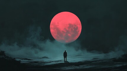 Wall Mural - a person on the moon 