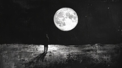 Wall Mural - a person on the moon 