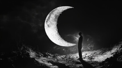 Wall Mural - a person on the moon 