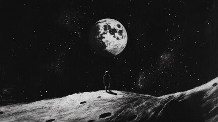 Wall Mural - a person on the moon 