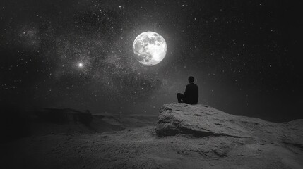 Wall Mural - a person on the moon 
