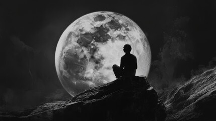 Wall Mural - a person on the moon 