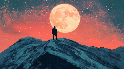 Wall Mural - a person on the moon 