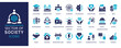 © Masum - Sector of Society Icons set. Featuring education, healthcare, economy, environment, justice, technology, finance, trade, culture, and more. Ideal for business, and social development projects.