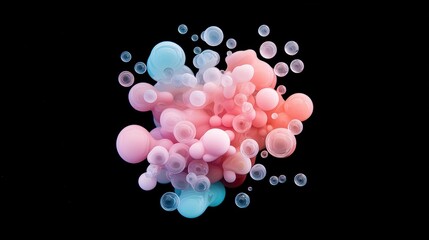 Wall Mural - abstract oil bubbles colorful oil bubbles against a dark background, creating a dramatic and visuall