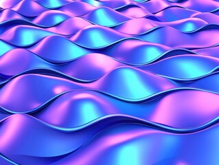 Poster - Dynamic waves in vibrant purple and blue tones digital art abstract environment aerial view contemporary design