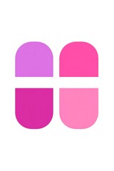 Poster - Abstract Geometric Design Featuring Interlocking Pink and Purple Elements