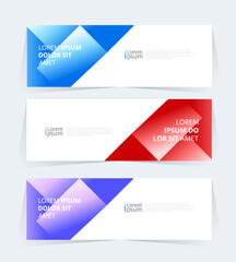 Wall Mural - geometric banner design with vector presentation template.