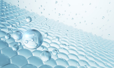 Wall Mural - cosmetic serum oil drop on skin cell, skin repair, moisturizer, collagen serum, exosome with skin ce