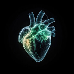 Poster - X ray image of heart showcasing intricate details and structures, highlighting its unique anatomy and function