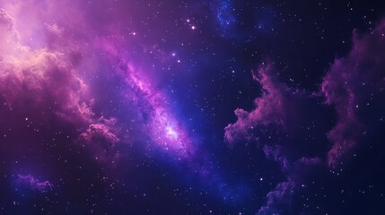 Wall Mural - Galaxy Background, with Stars and colorful Nebula Clouds. Outer Space Astronomy image showing an Interstellar Celestial view of the Cosmos 