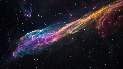 Wall Mural - Galaxy Background, with Stars and colorful Nebula Clouds. Outer Space Astronomy image showing an Interstellar Celestial view of the Cosmos 