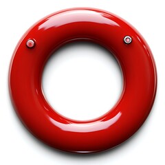 Poster - A glossy red circular ring with two small button like features