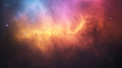 Wall Mural - Galaxy Background, with Stars and colorful Nebula Clouds. Outer Space Astronomy image showing an Interstellar Celestial view of the Cosmos 