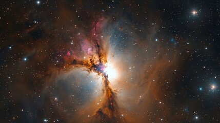 Wall Mural - Galaxy Background, with Stars and colorful Nebula Clouds. Outer Space Astronomy image showing an Interstellar Celestial view of the Cosmos 