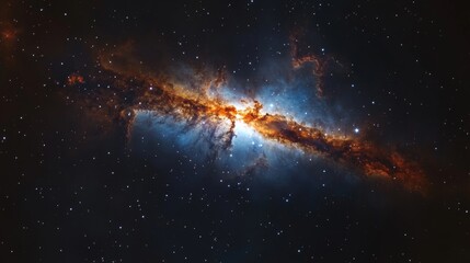 Wall Mural - Galaxy Background, with Stars and colorful Nebula Clouds. Outer Space Astronomy image showing an Interstellar Celestial view of the Cosmos 