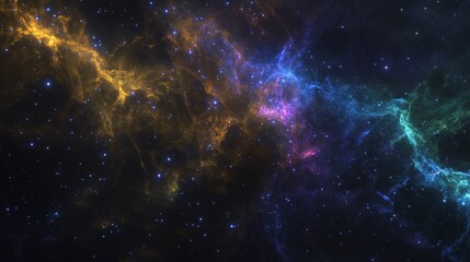 Wall Mural - Galaxy Background, with Stars and colorful Nebula Clouds. Outer Space Astronomy image showing an Interstellar Celestial view of the Cosmos 
