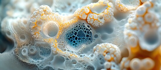 Wall Mural - abstract cellular structure: a microscopic journey into the realm of organic forms