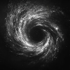 Wall Mural - dramatic black and white image of a swirling galaxy or nebula vortex in deep space.