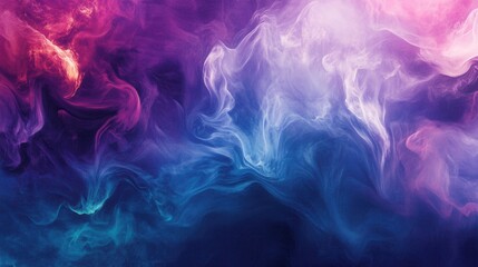 Poster - ethereal abstract swirls of pink, purple and blue a dreamy background texture.