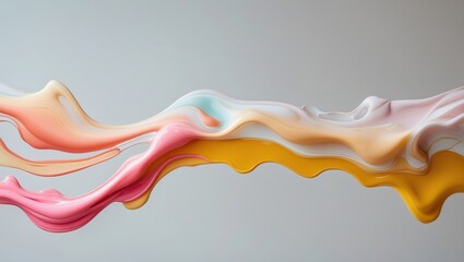 Poster - Swirling colors of paint blend beautifully in an abstract art composition creating a vibrant visual experience