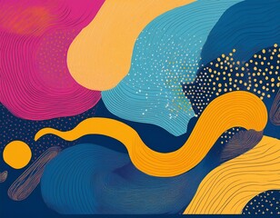 Poster - Abstract background with hand drawn textures, memphis style. Generated image