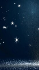 Poster - A blue background with a lot of stars. The stars are scattered all over the background.