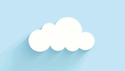 Poster - Geometric cloud floating in pastel blue sky, minimalist design