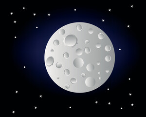 planet in cosmos on background starry sky