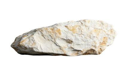 Poster - Irregular white and yellow stone floating on transparent background