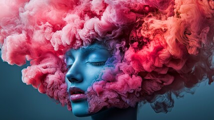 Poster - a faceless entity emerging from a pool of shifting colors, liquid surrealism, deep artistic symbolis