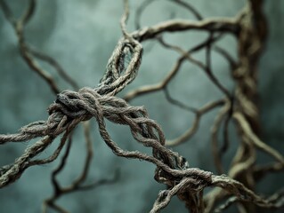 Twisted vines, dark background, abstract art, Halloween