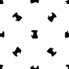 Poster - Seamless pattern of repeated black sanding machine symbols. Elements are evenly spaced and some are rotated. Illustration on transparent background