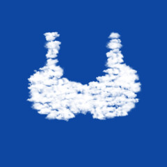 Poster - Clouds in the shape of a bra symbol on a transparent background. A symbol consisting of clouds in the center. Illustration on transparent background