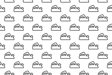 Poster - seamless pattern completely filled with outlines of electric plane symbols. elements are evenly spac