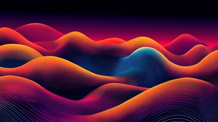 Aufkleber - An abstract representation of Wi-Fi signals in a colorful digital landscape, with vibrant lines and shapes symbolizing the flow of data and connectivity.