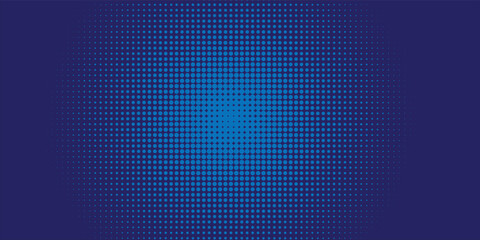 Poster - Vector halftone dots background. Colorful comic pattern. Radial gradient hexagon texture for banner