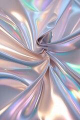 Poster - shimmering fabric with iridescent sheen twists gracefully under soft light in a close-up view